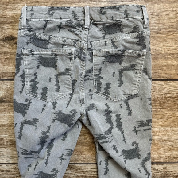 Free People Green Khaki High Rise Skinny Jeans Size 26 Jacquard High Rise Pants - Picture 5 of 13